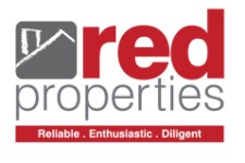 Red Properties logo – real estate company, client of Zeltech Pro Cleaning