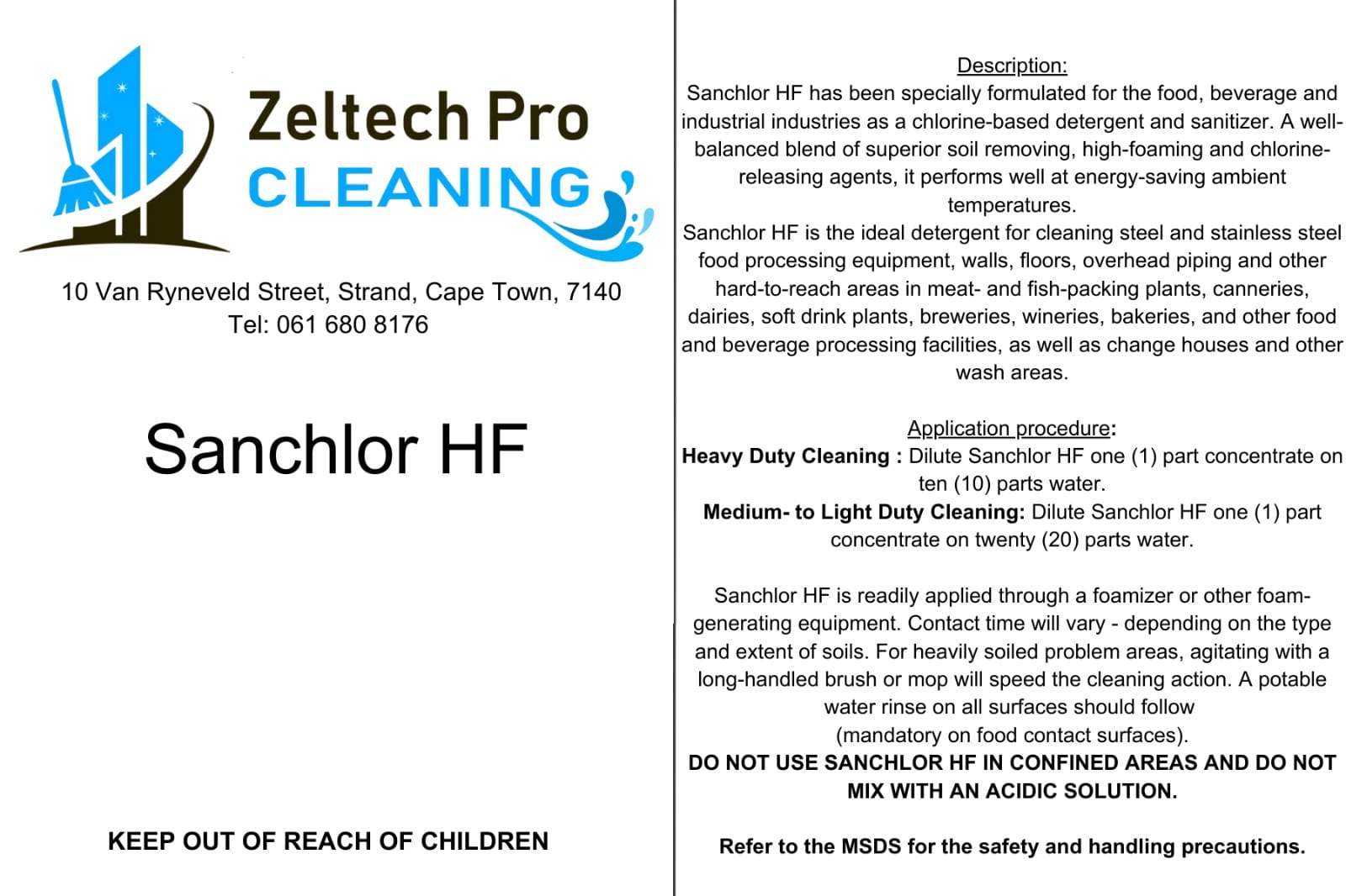 SanChlor HF (NRCS reg)